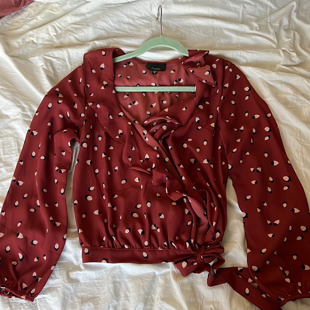 Lumiere Wrap Blouse with Ruffle
